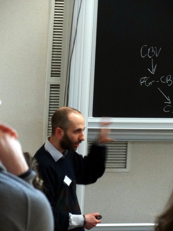 Paul Blain Levy on CBPV (taken in paparazzo mode from the back of a still crowded lecture room)